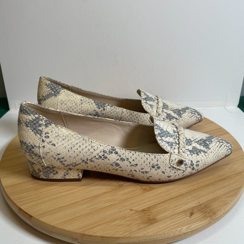 Cole Haan Women 7 White Mabel Skimmer Snake Embossed Leather Pumps Pointed Toe - Picture 4 of 10